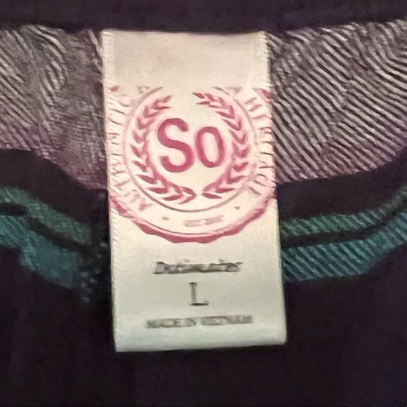 SO Women's Pajama Shorts Set of 2 Pull on Multicolor Geometric Plaid Size Large - Picture 4 of 4